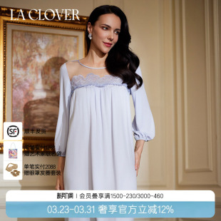 LACLOVER兰卡文邂语玫瑰莫代尔睡裙睡衣女LC44XR1