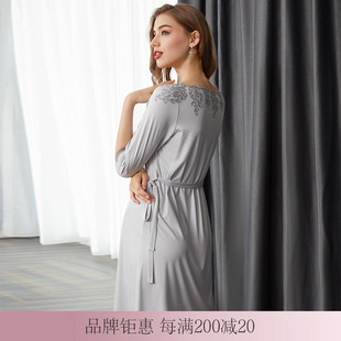 【新品】LACLOVER兰卡文Lovestory系列莫代尔纤维中长睡裙LC44SC1