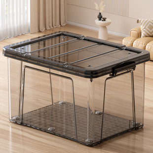 家用杂物大容量玩具整理箱防尘防潮透明收纳箱加厚衣服棉被储物箱