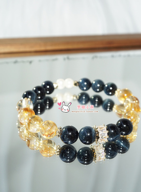 天然水晶虎眼石珍珠手链生日礼物