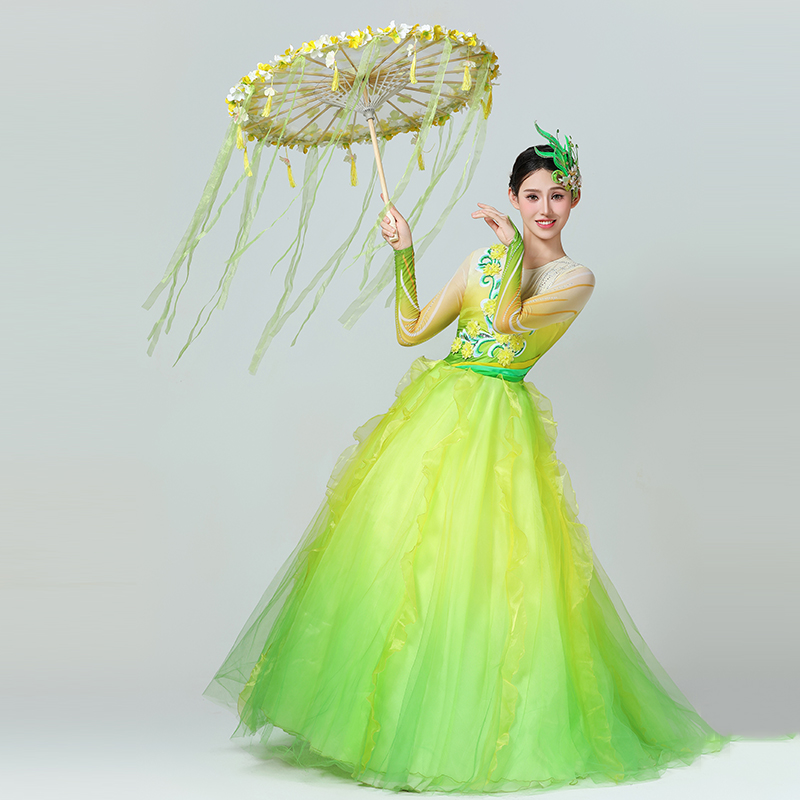 春天大气开场舞大摆裙演出服