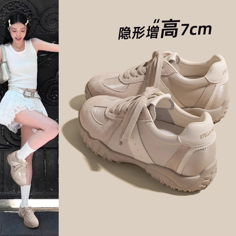 内增高复古厚底系带德训鞋