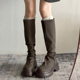 小个子瘦瘦靴长筒靴女2026秋季 长靴女厚底高筒显瘦中筒堆堆靴 新款
