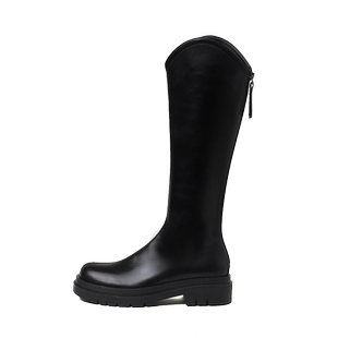 长筒靴女2025新款秋冬胖mm粗腿大码大筒围长靴加绒厚底高筒骑士靴