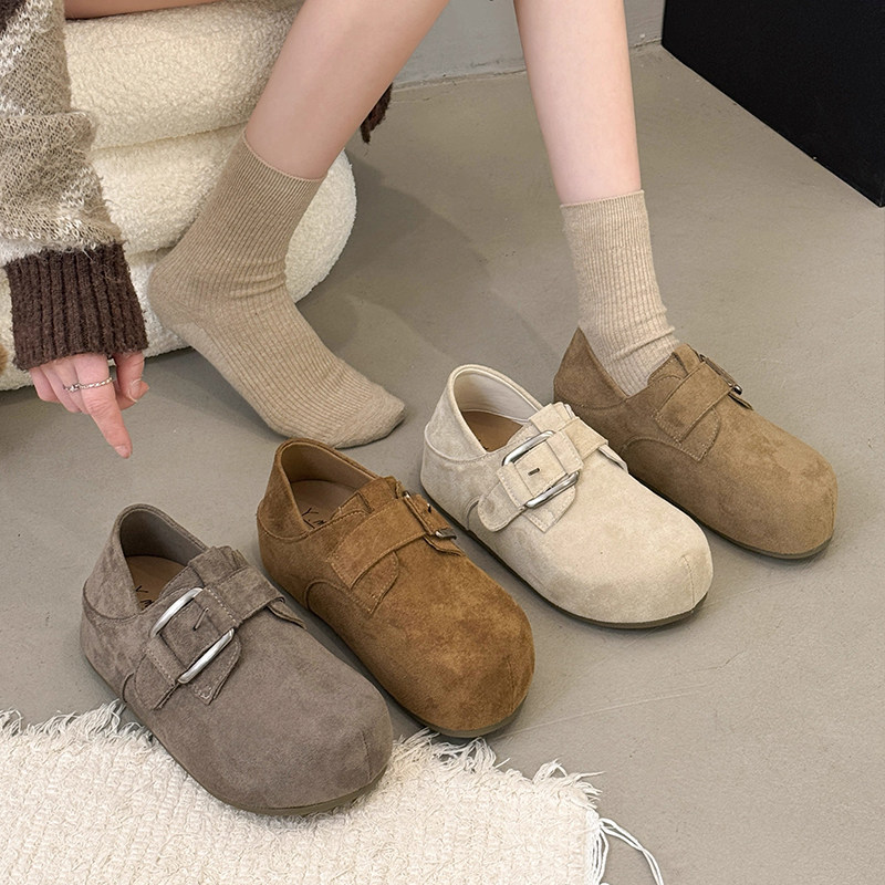 全包复古勃肯鞋女2026春季新款内增高单鞋爆款圆头舒适厚底一脚蹬