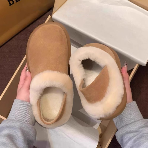 复古两穿加绒勃肯鞋女2025冬季