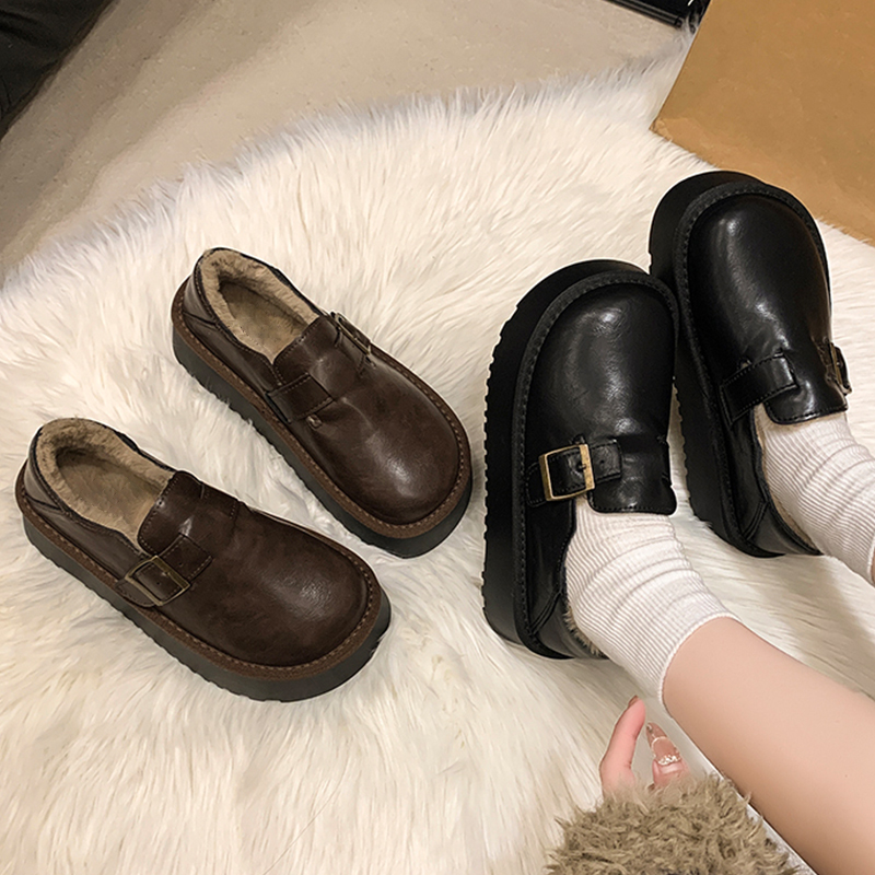 复古厚底雪地靴女2025秋冬季新款