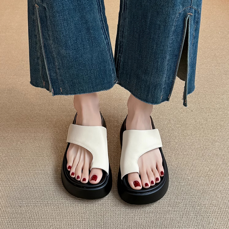 厚底增高人字拖女外穿一脚蹬拖鞋