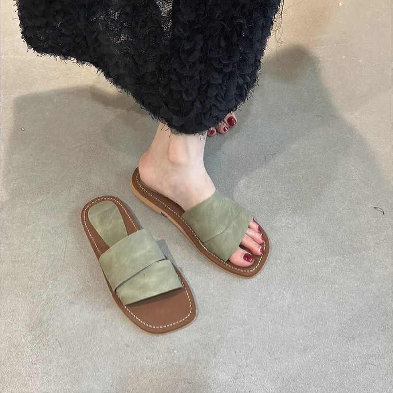 小众设计感复古平底拖鞋女夏外穿2026新款仙女风海边度假沙滩凉拖
