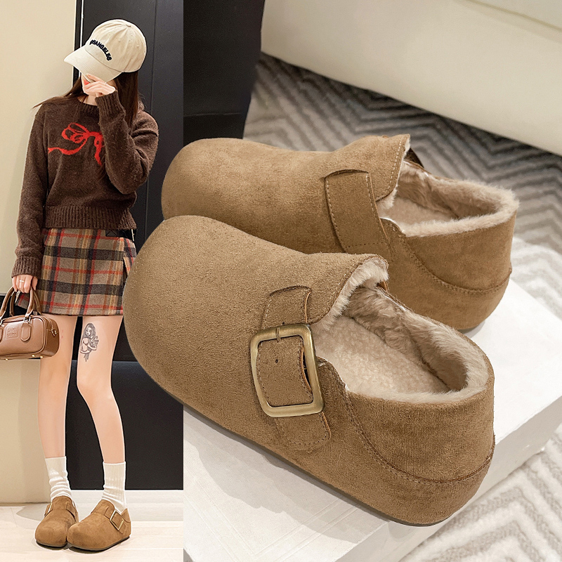 复古内增高加绒勃肯鞋2025秋冬季