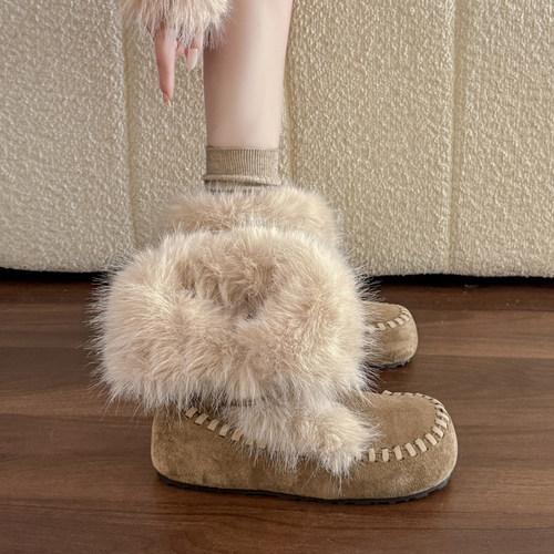 厚底毛毛雪地靴女2025冬季新款