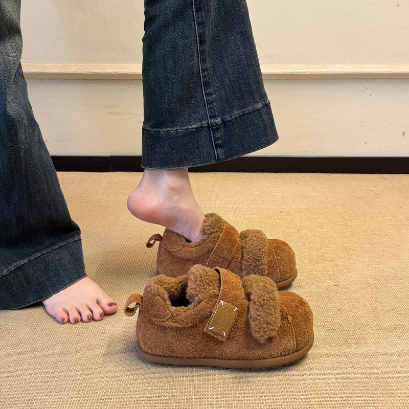贝壳头加绒棉鞋女款2025新款冬季
