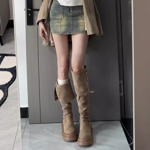 厚底长筒靴女2026新款秋季不过膝