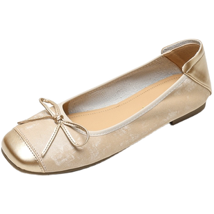 法式平底芭蕾鞋单鞋女2026夏季新款软底一脚蹬懒人鞋蛋卷鞋妈妈鞋