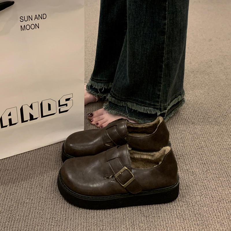 厚底加绒勃肯鞋保暖雪地靴棉鞋