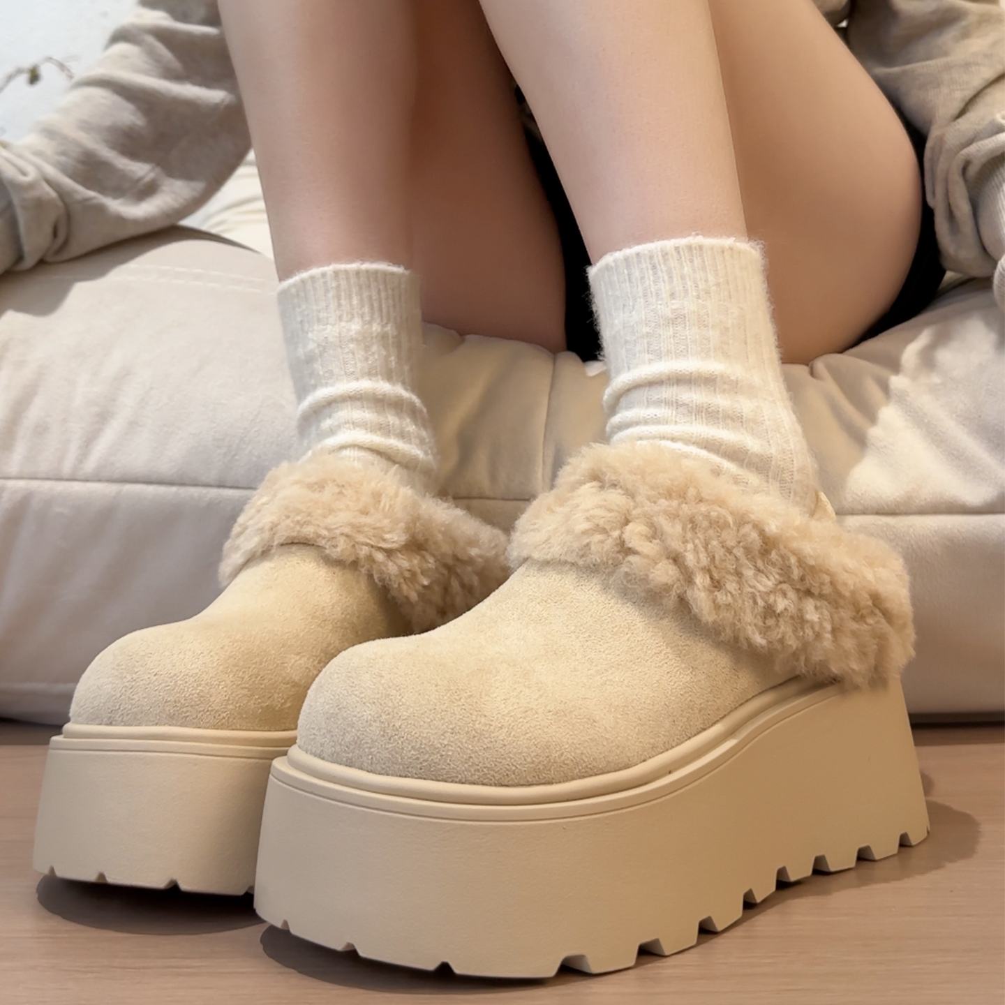 毛毛鞋外穿保暖棉拖鞋子雪地靴