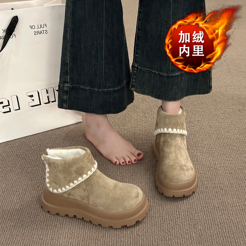加绒加厚增高保暖勃肯短靴马丁靴