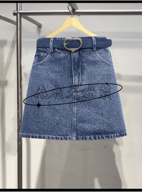 VELA TMOD牛仔短裤女2024夏新款休闲百搭高腰烫钻裙裤324343002