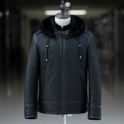 真毛皮草外套马尔特努可拆卸帽