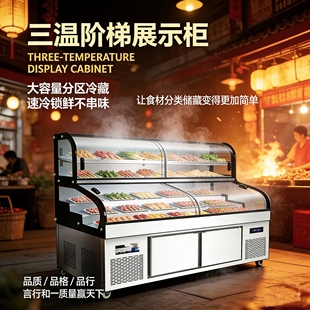 鼎盛三温五六阶梯展示柜冰台商用熟食凉菜点菜柜冷藏海鲜烧烤冰箱