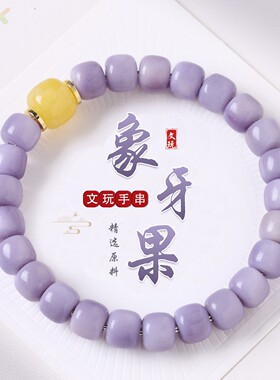 手串小尺寸象牙果单圈手捻女生解压绕指柔文玩手链香芋紫手串g5