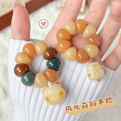 蒜瓣大肠菩提手串手捻绕指柔文玩菩提根指尖手捻佛珠念珠手链高g6