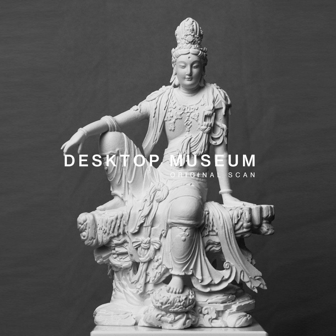 辽代木雕水月观音像树脂雕塑作品 原作复刻 艺术家居装饰摆件模型