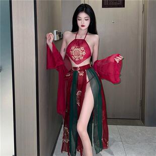 女 国风汉服睡衣火辣制服套装 格格家 网红主播主播性感辣妹肚兜式