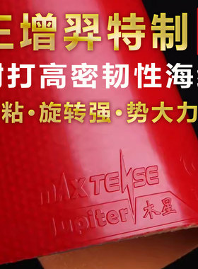 王增羿特制木星专业比赛乒乓球胶皮速度型快攻内能高粘性反胶套胶