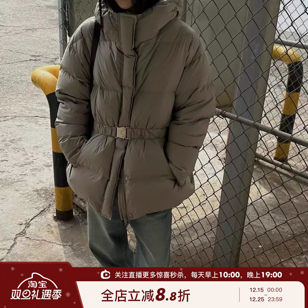 90白鸭绒三色中长款羽绒服