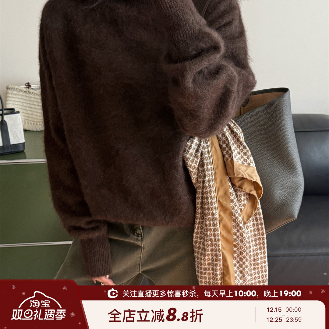 SHINE 秋季新品 复古纯色 温柔细腻 100%牦牛绒 四色针织套头毛衣