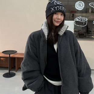 SHINE 冬季新品 复古慵懒风 厚实毛领 90白鸭绒 两色羽绒服外套