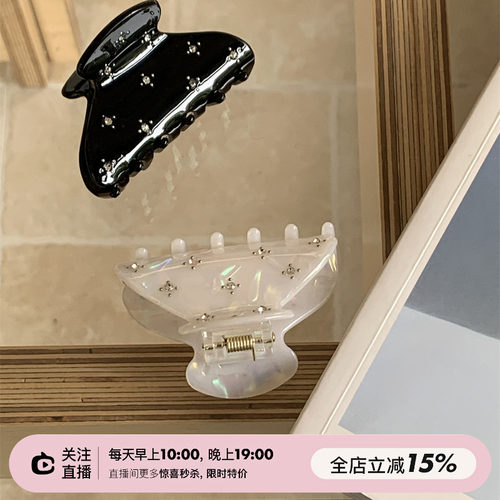 闪钻醋酸半扎发夹鲨鱼夹