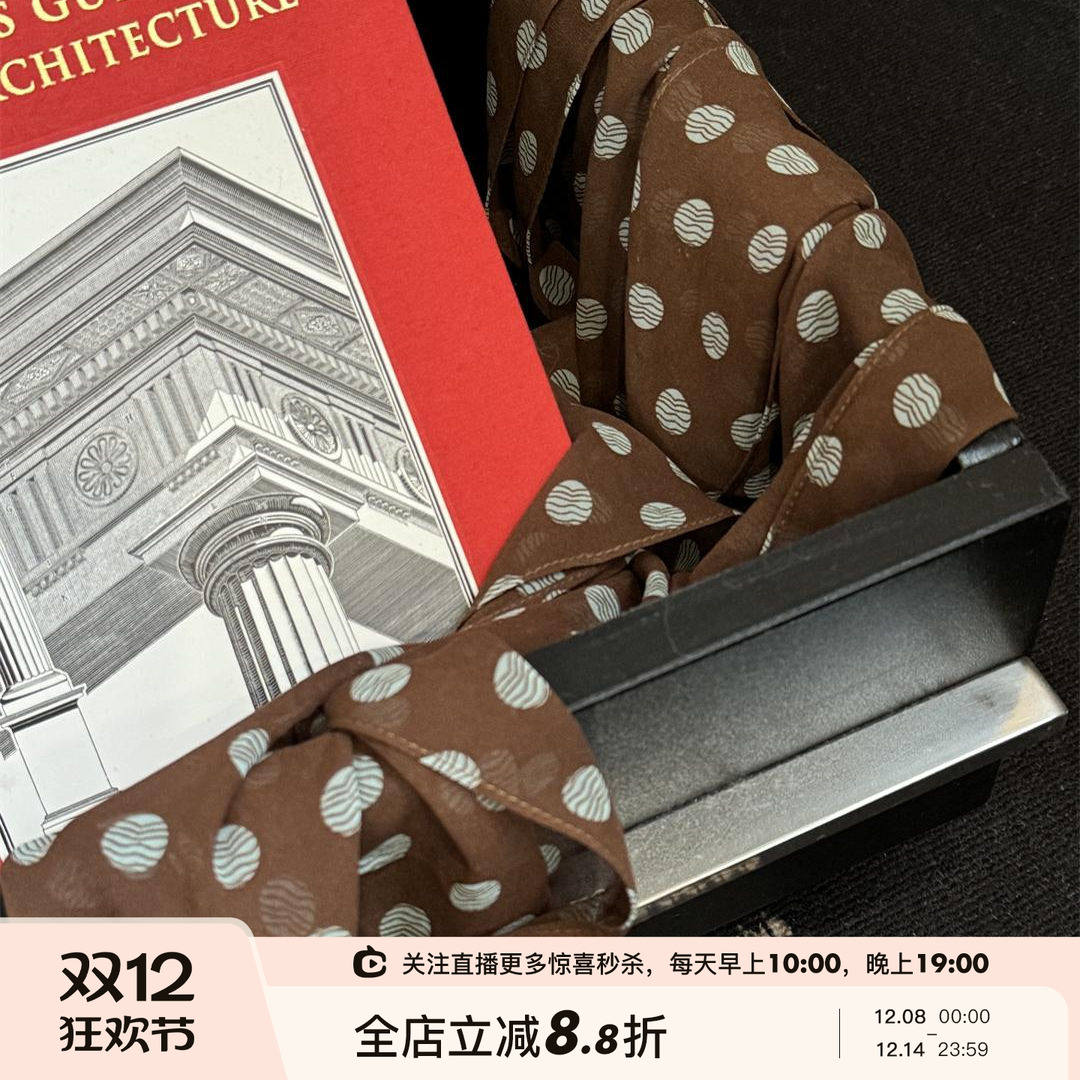 SHINE 春季新品 多用式 法式复古波点 高级感系脖 百搭气质丝巾