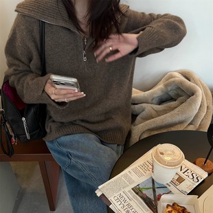 SHINE48小时退换 不可机洗 LP同款 高克重牦牛绒  三色针织毛衣