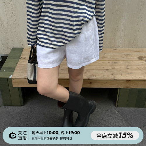 透气舒适松紧腰两色休闲短裤