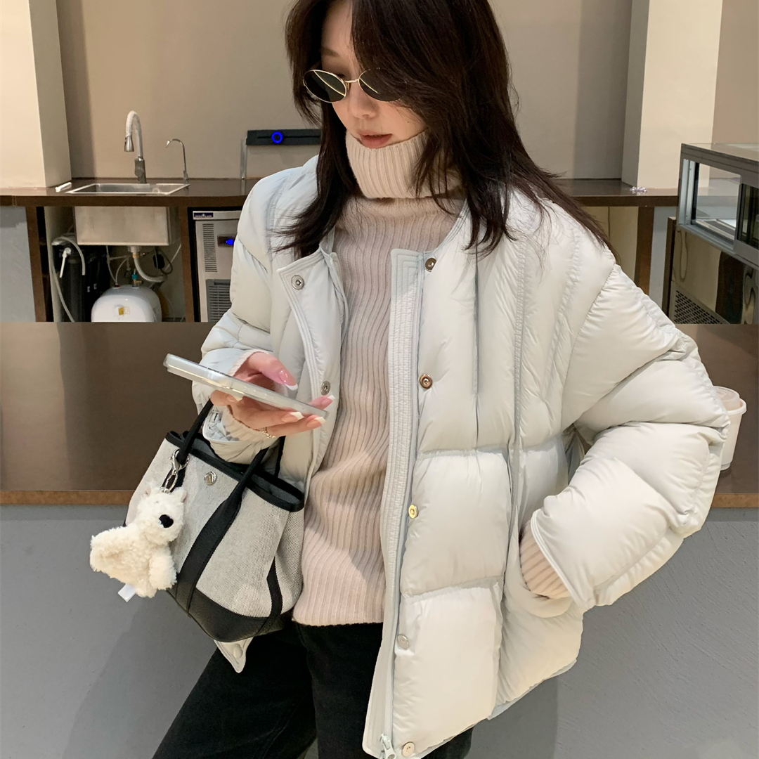 95白鸭绒四色面包羽绒服外套