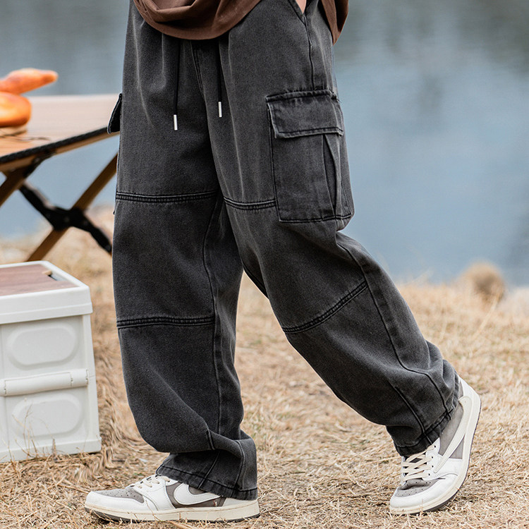 재미있는 리뷰 AJDF|가을 신작 청바지 남성 트렌디 스트레이트 루즈 팬츠 레트로 팬츠