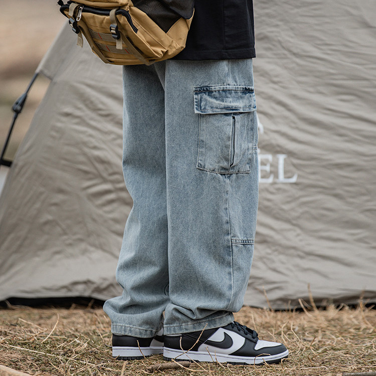 재미있는 리뷰 AJDF|가을 신작 청바지 남성 트렌디 스트레이트 루즈 팬츠 레트로 팬츠