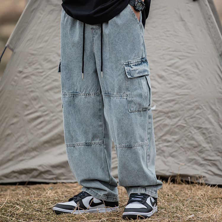 재미있는 리뷰 AJDF|가을 신작 청바지 남성 트렌디 스트레이트 루즈 팬츠 레트로 팬츠