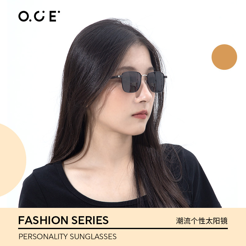 OCE复古小框方形框太阳镜男高级感小脸女墨镜遮阳防紫外线拍照