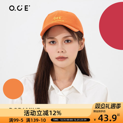 OCE多巴胺棒球帽大头围帽子棒球帽大脸显脸小宽帽檐鸭舌帽
