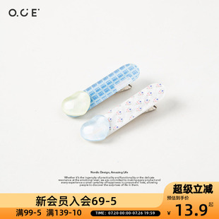 OCE甜美爱心波浪刘海夹可爱田园小众设计侧边碎发刘海夹热销
