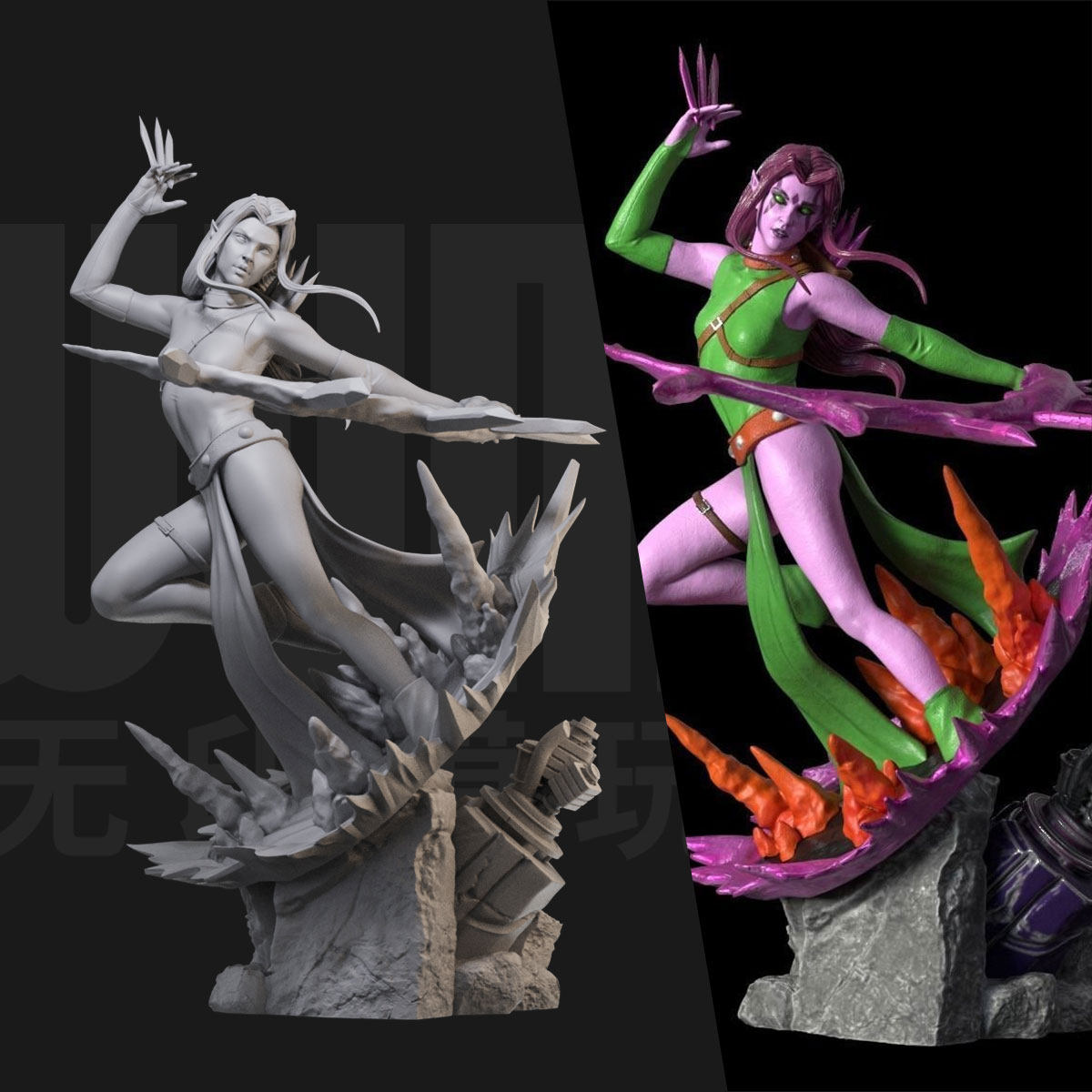 1/24 闪烁 x战警变种人  18比例gk白模手办 3d打印兵人模型 2809