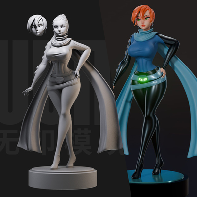 1/24未来格温坦尼森 Ben10 18比例GK白模手办3D打印兵人模型 6016