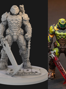 毁灭战士Doom未来战士 1/24GK白模 1比12手办 3D打印树脂模型 27