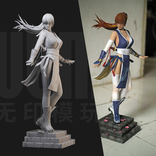 死或生 霞 女忍者 1/24白模GK手办 18比例兵人3D打印模型 1830