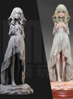 1/24 小狐娘 白色婚纱 18比例GK白模手办3D打印兵人模型 3438