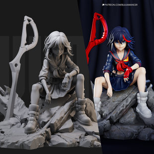 1/24缠流子 斩服少女 JK服 18比例GK白模手办3D打印兵人模型 4954