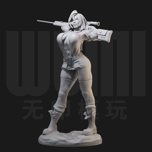 女狙击手 合金装备 1/24白模GK手办 18比例兵人3D打印模型 1518